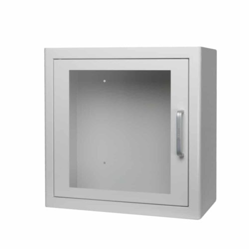 ARKY-AED-white-indoor-cabinet-Front-1000x1000-1.jpg Defibrillator Wandkasten weiß, mit Alarm