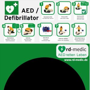 Rückenwand für Wandkasten Rotaid mit Kurzanleitung Erste Hilfe