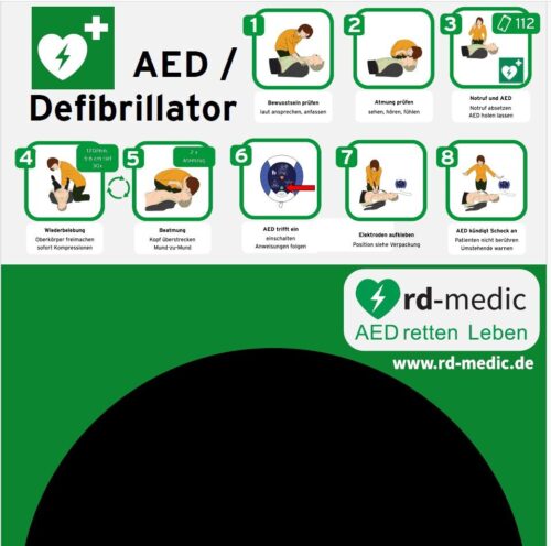 Rotaid-Schild.jpg Rückenwand für Wandkasten Rotaid mit Kurzanleitung Erste Hilfe