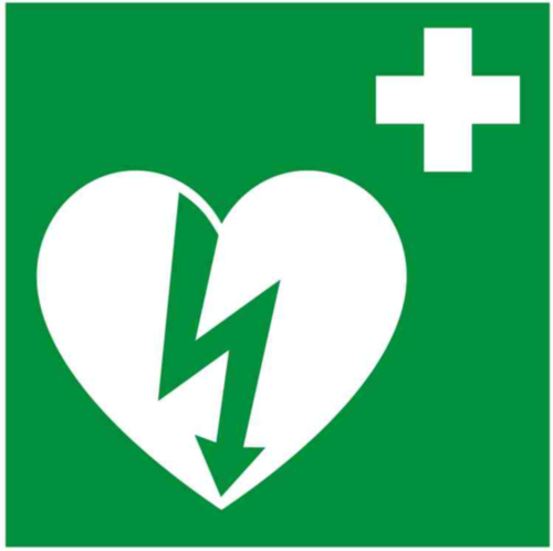 ilcor-aed-sign Rettungszeichen Defibrillator (AED) Aufkleber Set